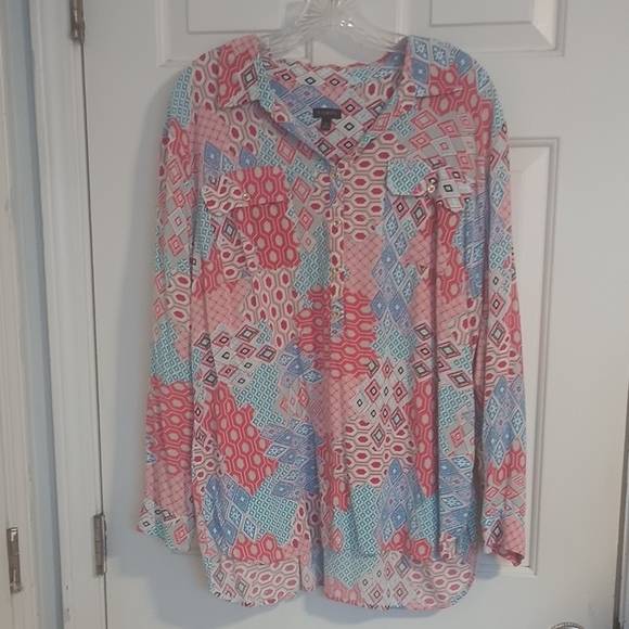 Talbots Tops - Talbots Multicolor Geometric Blouse